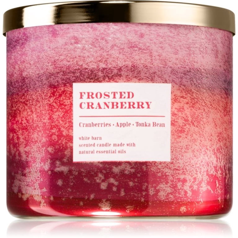 Bath and Body Works Frosted Cranberry Scented Candle (White Barn