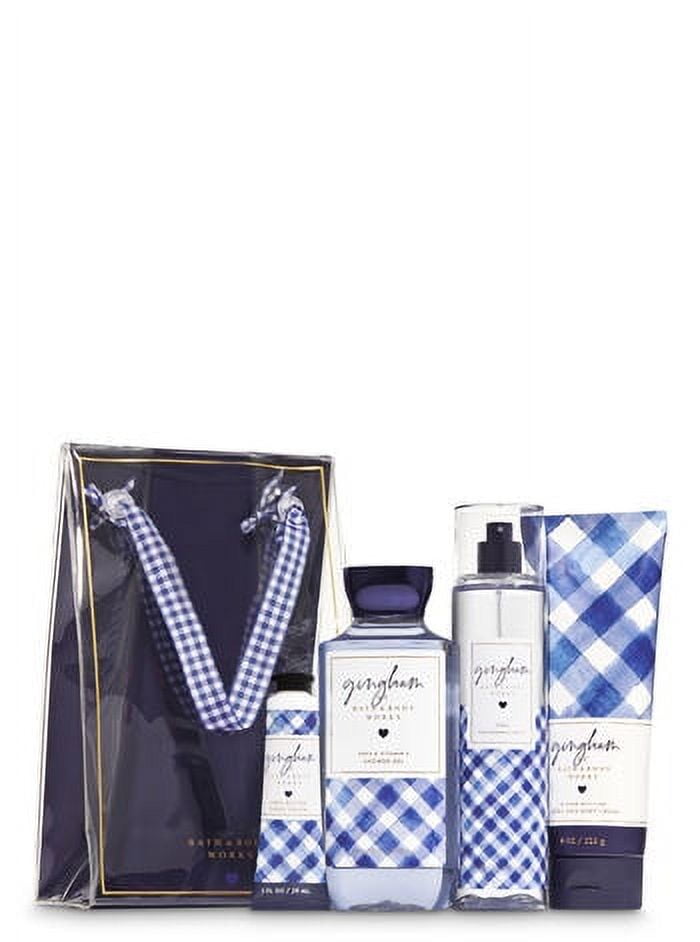 Bath and Body Works GINGHAM Gift Bag Set - Body Cream- Shower Gel - Hand Cream and Fine Fragrance Mist - Full Size