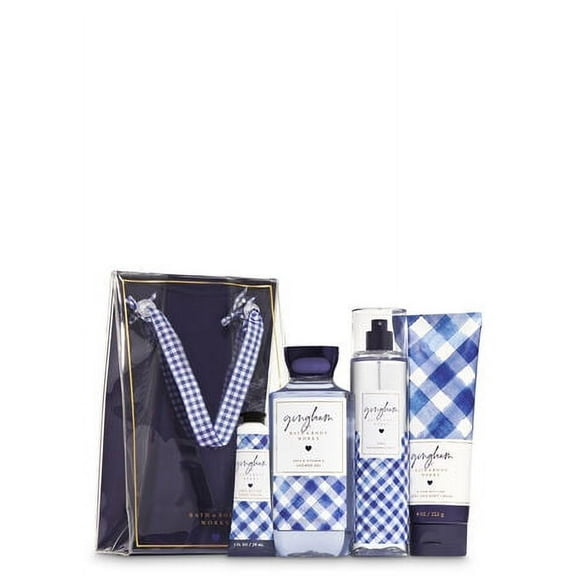 Bath and Body Works GINGHAM Gift Bag Set - Body Cream- Shower Gel - Hand Cream and Fine Fragrance Mist - Full Size
