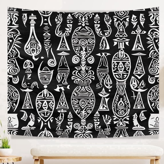 Boho Decorative Big Tapestry Sophistication Minimalistic Simplicity Durable Country Tapestry Modern Boho Tribal Symmetrical Tapestry Aesthetic, for College Bedroom Dorm 51x59 Inches