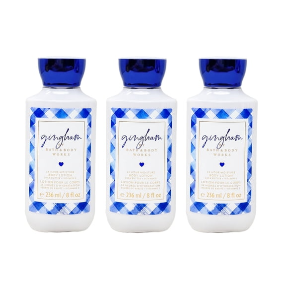 Bath and Body Works Gingham 24 Hour Moisture Body Lotion Gift Set - Pack of 3