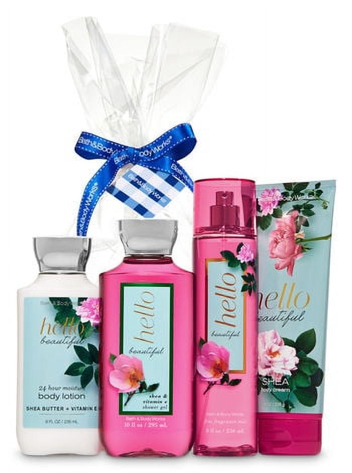 Bath and Body Works Hello Beautiful Gift Kit - Body Lotion - Body Cream - Fragrance Mist & Shower Gel