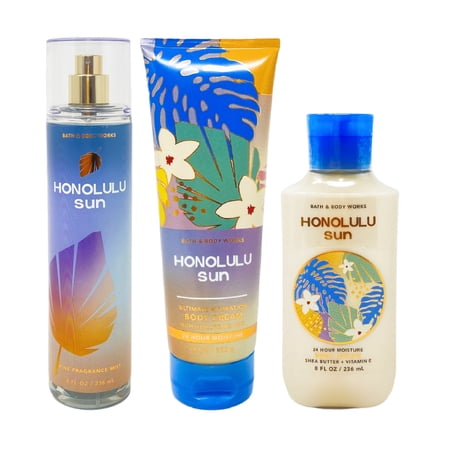 Bath and Body Works Honolulu Sun Trio Gift Set - Includes Fine Fragrance Mist, Ultimate Hydration Body Cream, and Body Lotion - Full Size