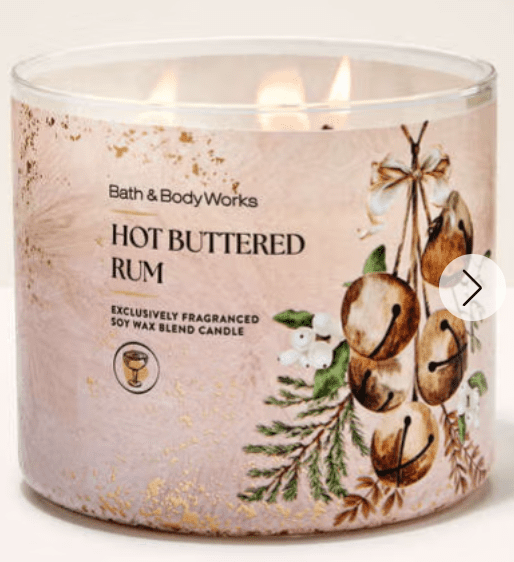 Bath and Body Works Hot Buttered Rum Scented 3-Wick Candle, Exclusively Fragranced Soy Wax Blend