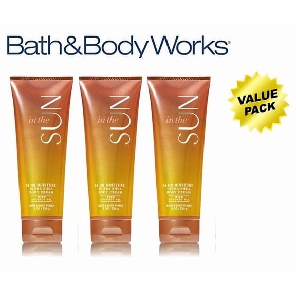 Bath and Body Works IN THE SUN Value Pack - lot of 3 24 Hr Moisture Ultra Shea Body Cream - Full Size