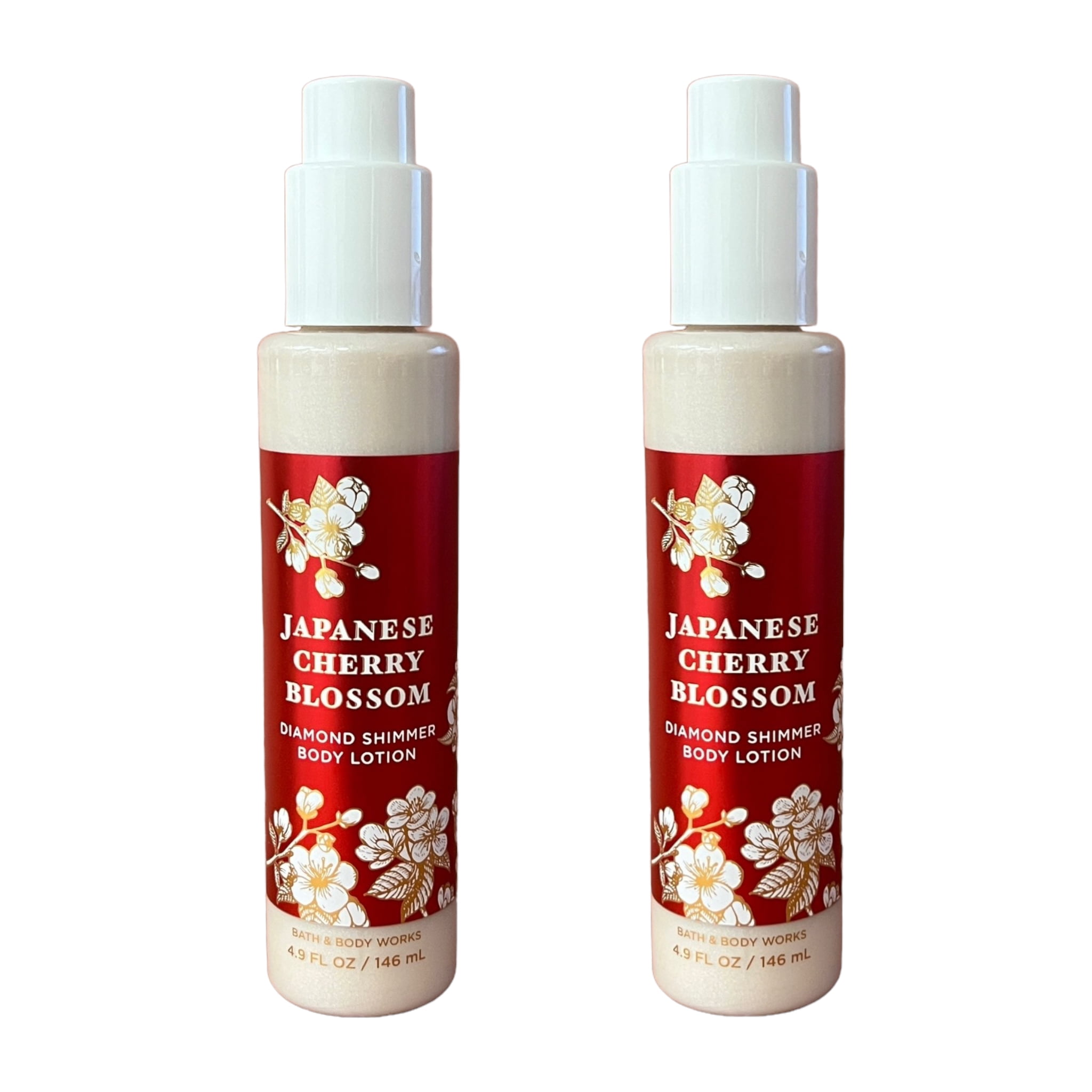 Bath and Body Works Japanese Cherry Blossom Diamond Shimmer Lotion 2 Pack  4.9 fl oz