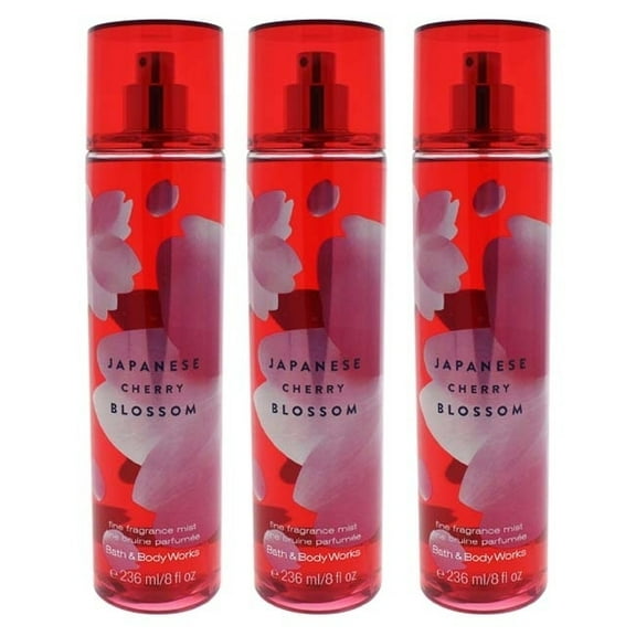 Bath and Body Works Japanese Cherry Blossom - Pack of 3, Fine Fragrance Mist 8 oz