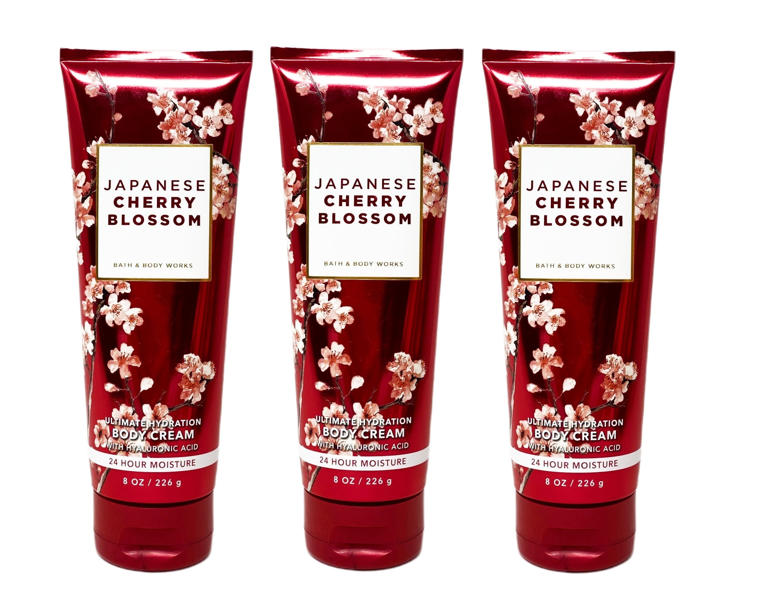 Bath and Body Works Japanese Cherry Blossom Ultra Shea Body Cream Trio Gift Set - Full Size