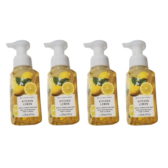 Bath and Body Works KITCHEN LEMON Value Pack - Lot of 4 Gentle Foaming Hand Soap Full Size
