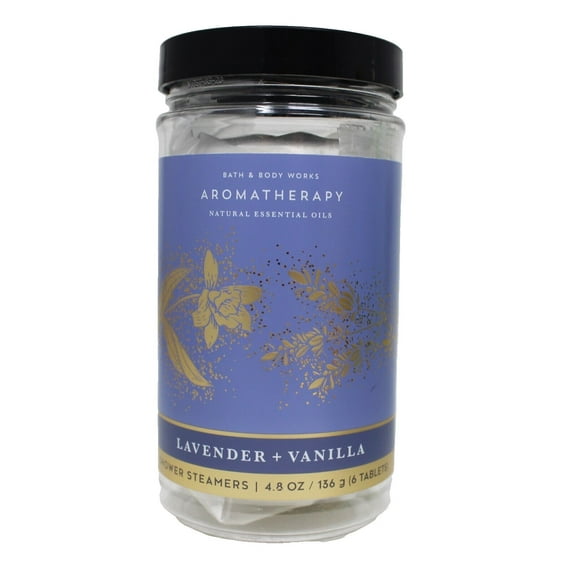 Bath and Body Works Lavender + Vanilla Shower Steamers (Aroma) 4.8 OZ / 136 g (6 Tablets)