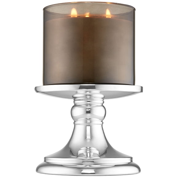 Bath and Body Works MIRRORED SILVER PEDESTAL 3-Wick Candle Holder