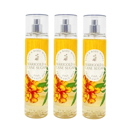 Bath and Body Works Marigold & Cane Sugar 3 Pack Fine Fragrance Mist Set - Full Size