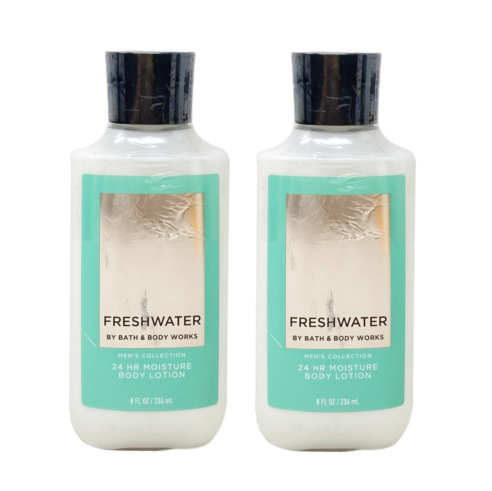 Bath and Body Works Men's Collection FRESHWATER 2 Piece 24 Hour Moisture Body Lotion Set - 8 fl oz / 236 mL each