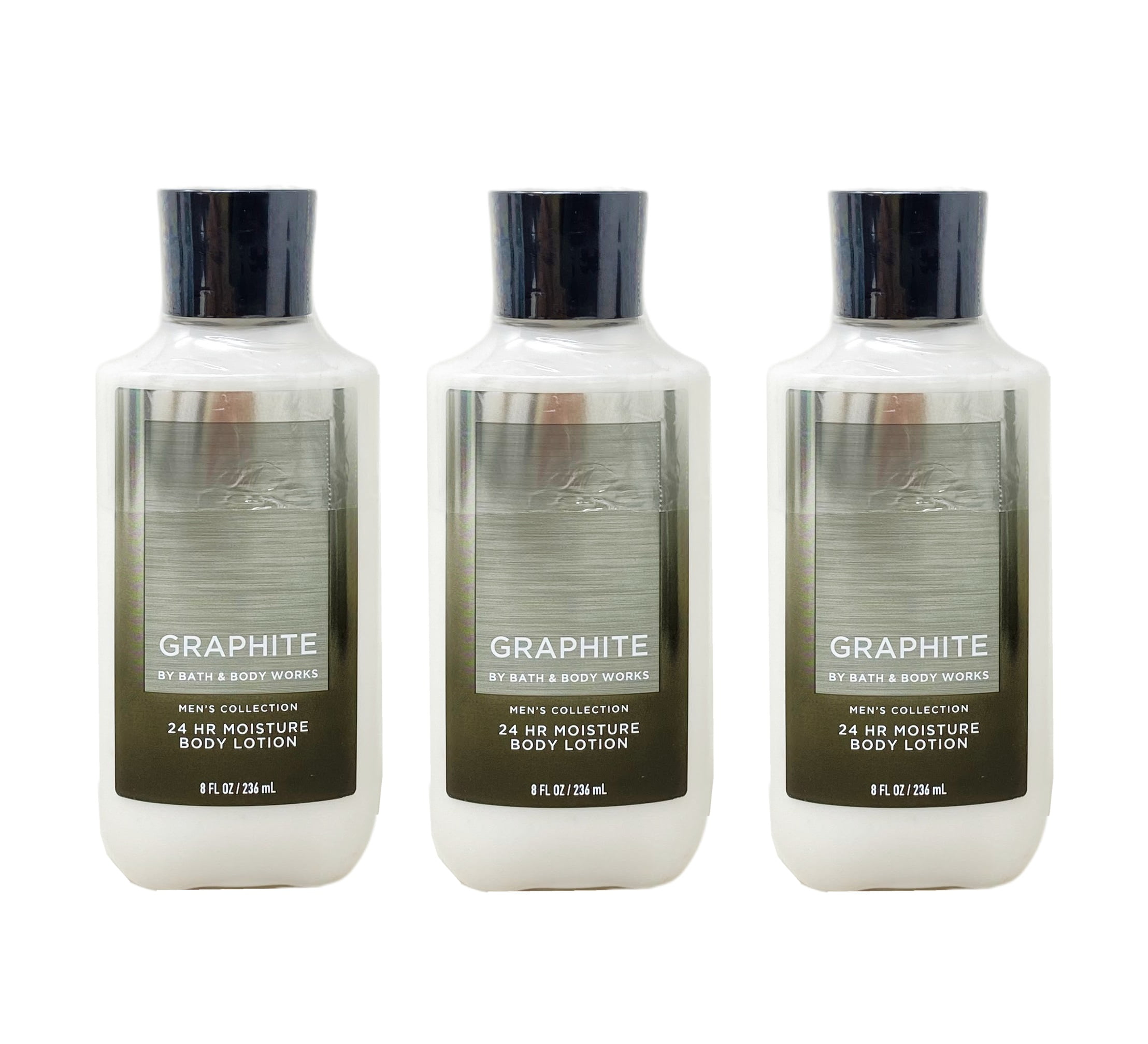 Bath and Body Works Men's Collection Graphite 3 Pack 24 Hour Moisture