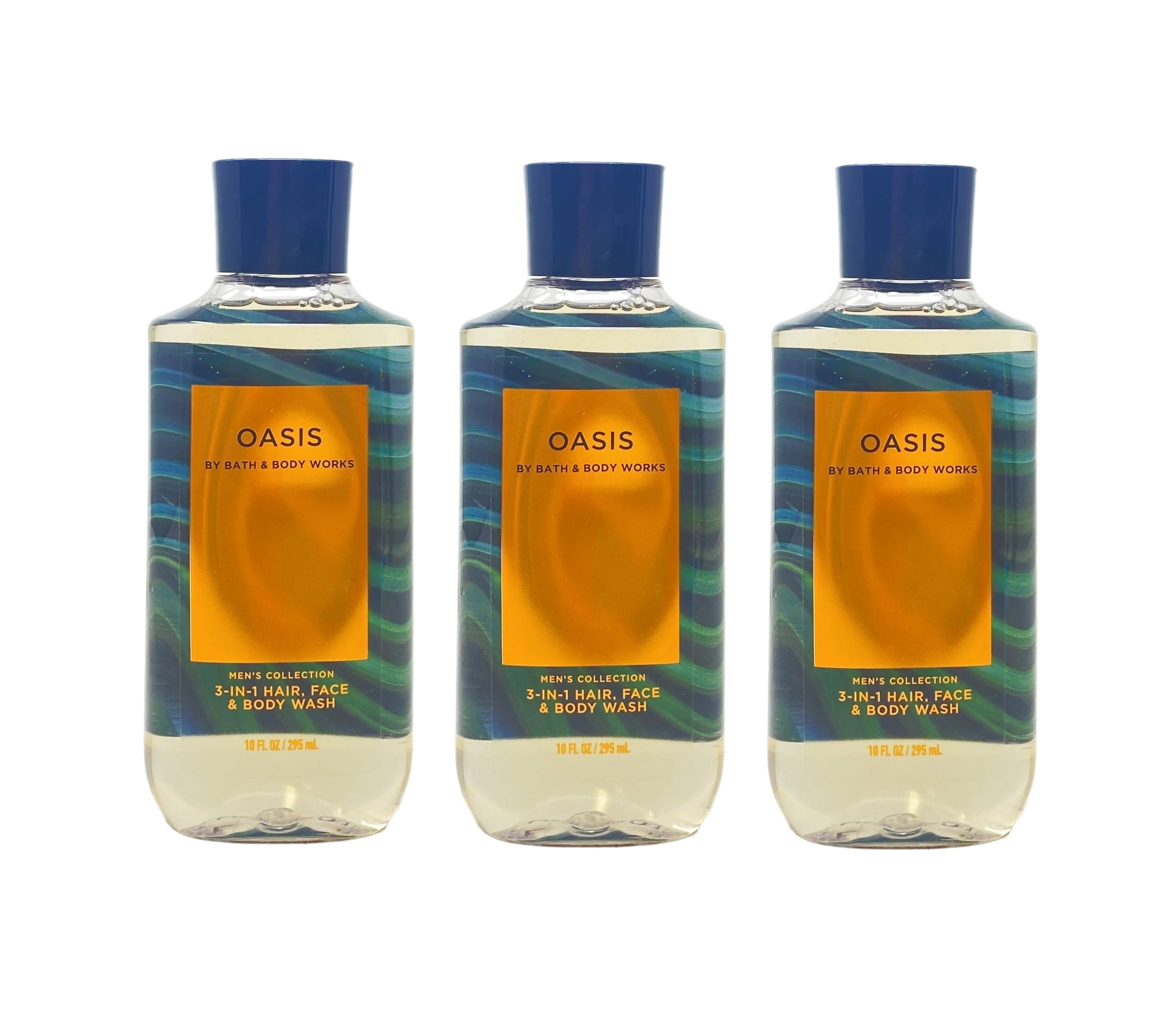 Bath and Body Works Men's Collection OASIS 3-in-1 Hair, Face & Body Wash Pack of 3-10 fl oz / 295 mL each