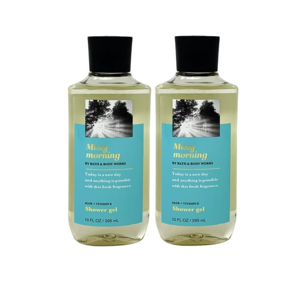 Bath and Body Works Misty Morning Shea + Vitamin E Shower Gel Duo Gift Set - Full Size