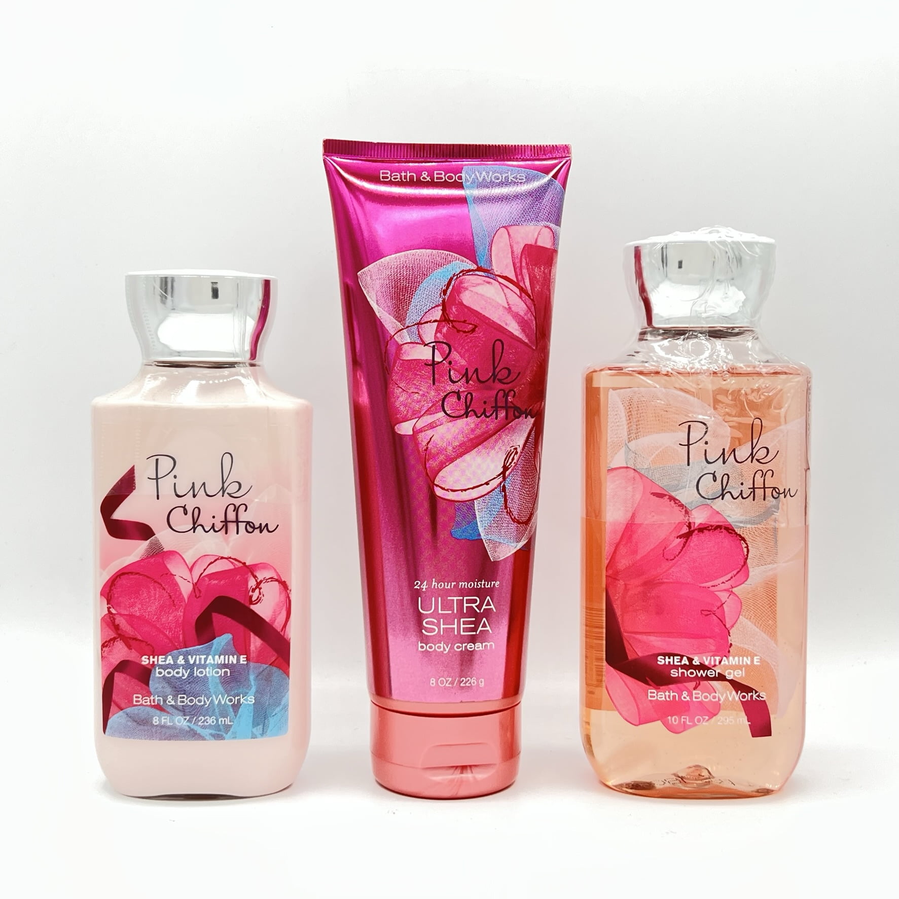 Pink Chiffon Body Lotion Cream Shower Gel Bundle