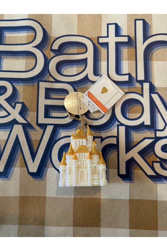 Bath and Body Works Princess Light-up Castle Pocket * Bac Holder Keychain New