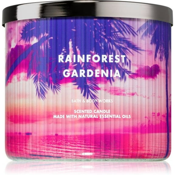 Bath and Body Works Rainforest Gardenia Scented 3-Wick Candle (14.5 oz / 411 g)