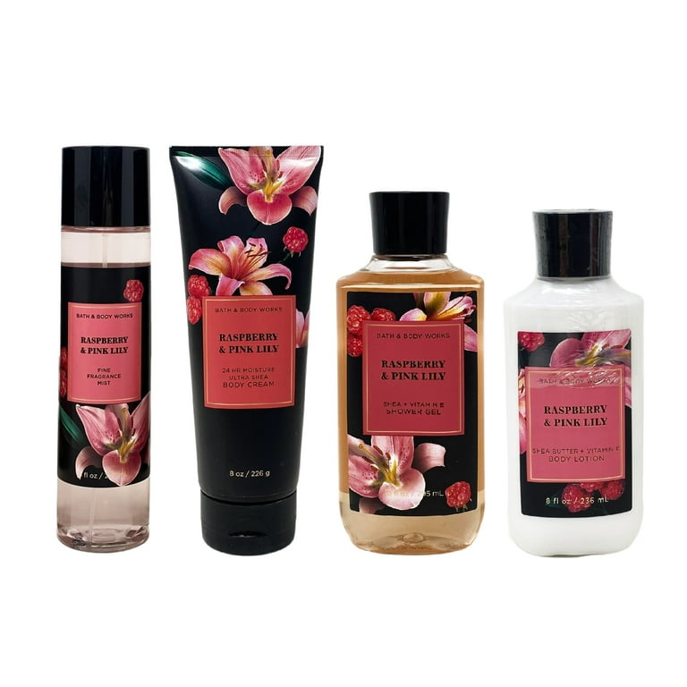 Bath and Body Works Raspberry Pink Lily Deluxe Value Pack