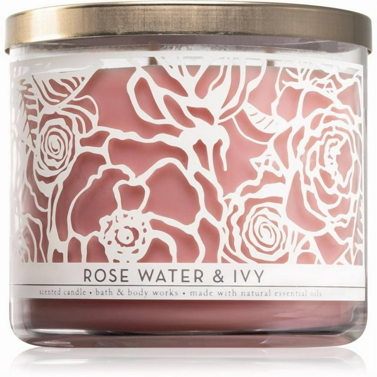 Bath and Body Works Rose Water & Ivy Scented Candle 3-Wick (14.5