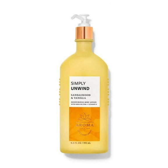 Bath and Body Works SIMPLY UNWIND - Body Lotion | Sandalwood Vanilla 6.5 Fl/Oz