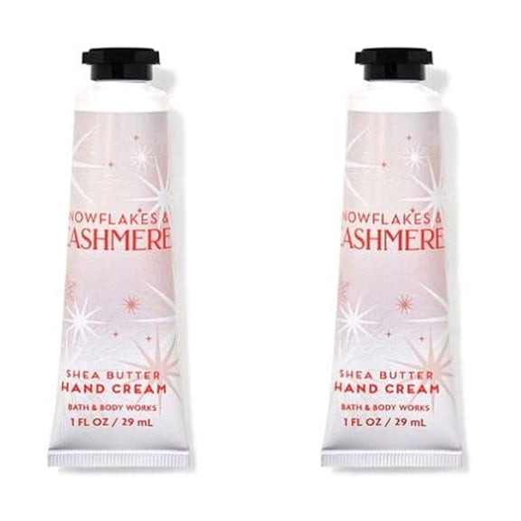 Bath and Body Works SNOWFLAKES & CASHMERE [2-PACK] Shea Butter Hand Cream 1.0 Fluid Ounce
