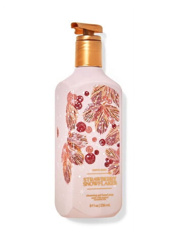 Bath and Body Works STRAWBERRY SNOWFLAKES Cleansing Gel Hand Soap 8 fl oz / 236 mL