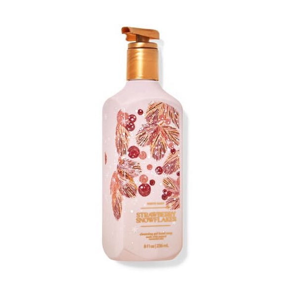 Bath and Body Works STRAWBERRY SNOWFLAKES Cleansing Gel Hand Soap 8 fl oz / 236 mL