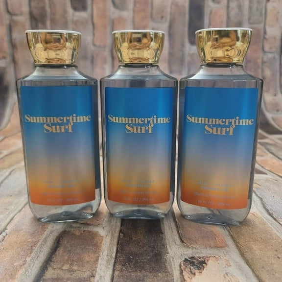 Bath and Body Works Summertime Surf Aloe + Vitamin E Shower Gel 10 fl. oz. Set of 3
