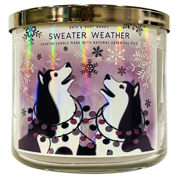 Bath and Body Works - Sweater Weather Scented 3-Wick Candle with Natural Essential Oils (14.5 oz / 411 g)