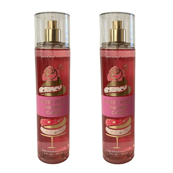 Bath and Body Works Sweet Petal Pound Cake Fragrance Mist Set 8 fl oz