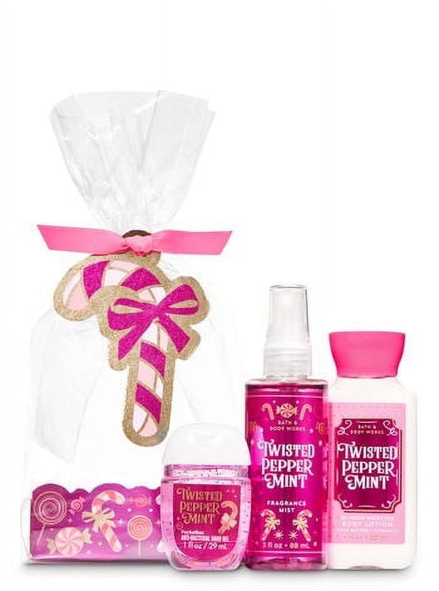Bath and Body Works TWISTED PEPPERMINT Candy Cane Mini Gift Set 3-pc Travel Size