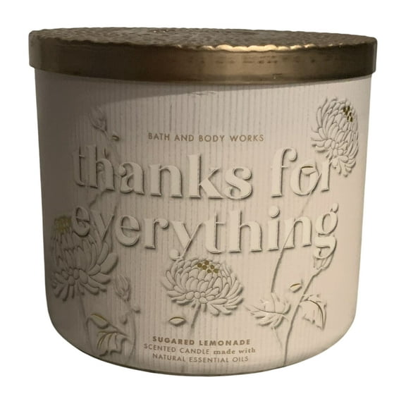 Bath and Body Works Thanks for Everything Sugared Lemonade 3-Wick Candle (14.5 oz / 411 g)