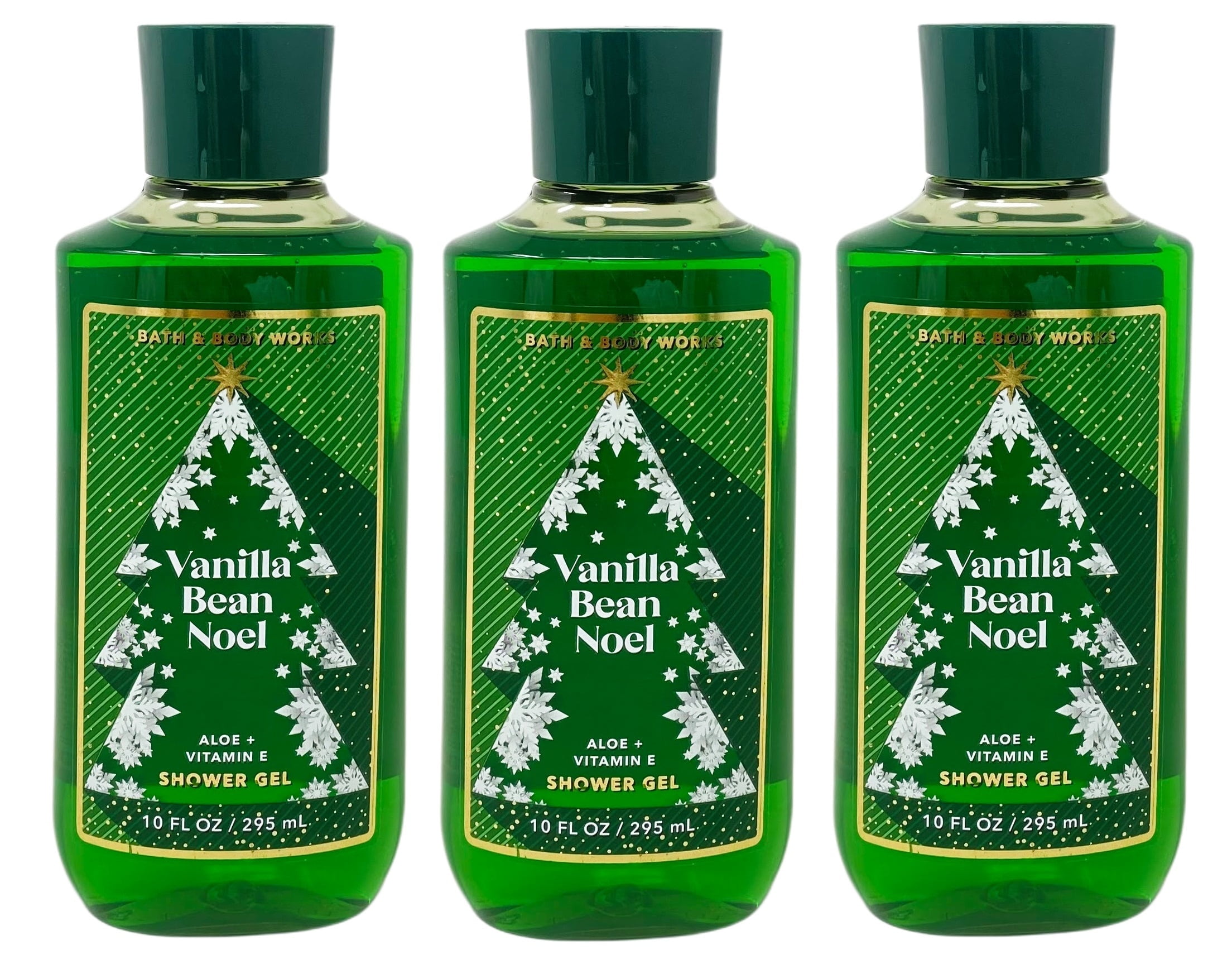 Bath and Body Works Vanilla Bean Noel Shea & Vitamin E Shower Gel Trio Gift Set - Includes 3 Shea & Vitamin E Shower Gels - 10 fl oz / 295 mL each