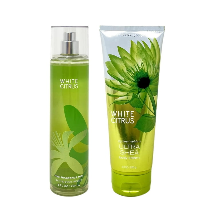 Bath & Body Works White Citrus Fragrance Mist, Body Cream Bundle