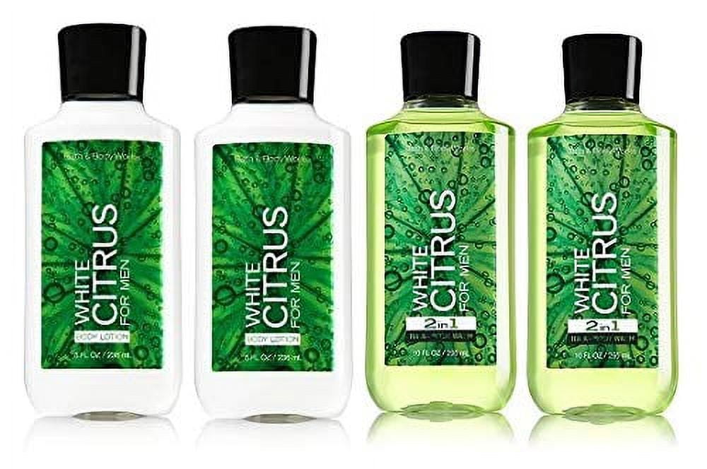 Bath and Body Works White Citrus for Men Two Body Lotion Two 2 in 1 Hair Body Wash Lot of 4