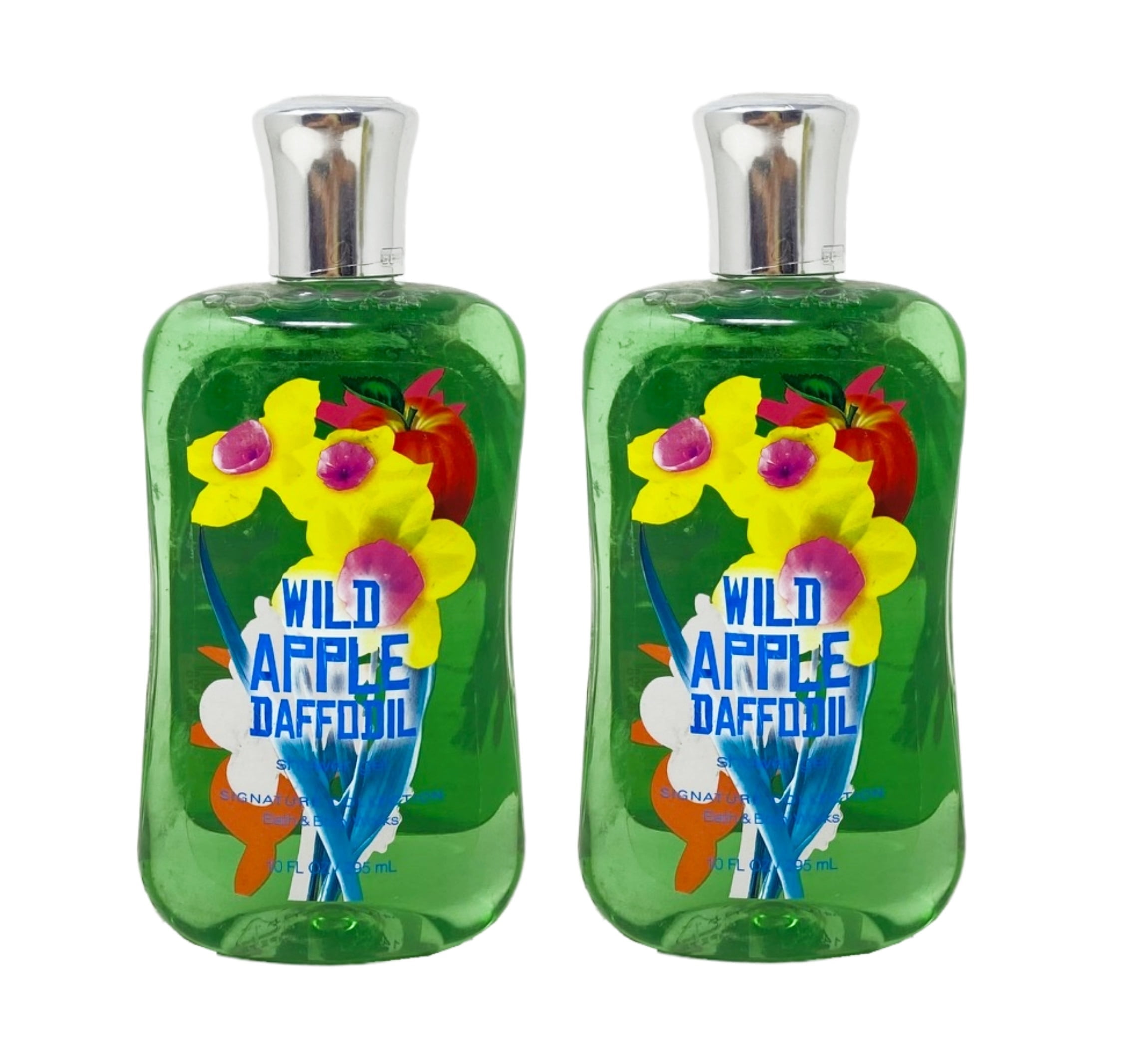 Bath and Body Works Wild Apple Daffodil Signature Collection Shower Gel 2 Piece Value Set - 10 fl oz / 295 mL each