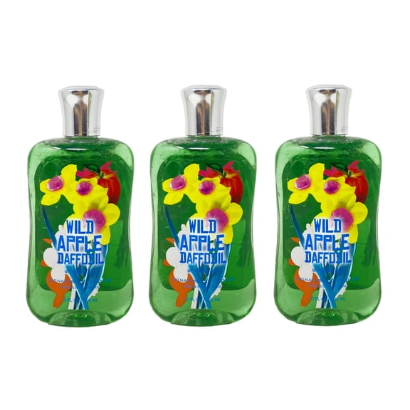 Bath and Body Works Wild Apple Daffodil Signature Collection Shower Gel 3 Piece Value Set - 10 fl oz / 295 mL each