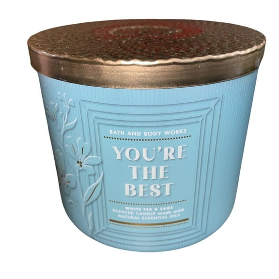 Bath and Body Works You're the Best White Tea & Sage Scented Candle with Natural Essential Oils (14.5 oz / 411 g)