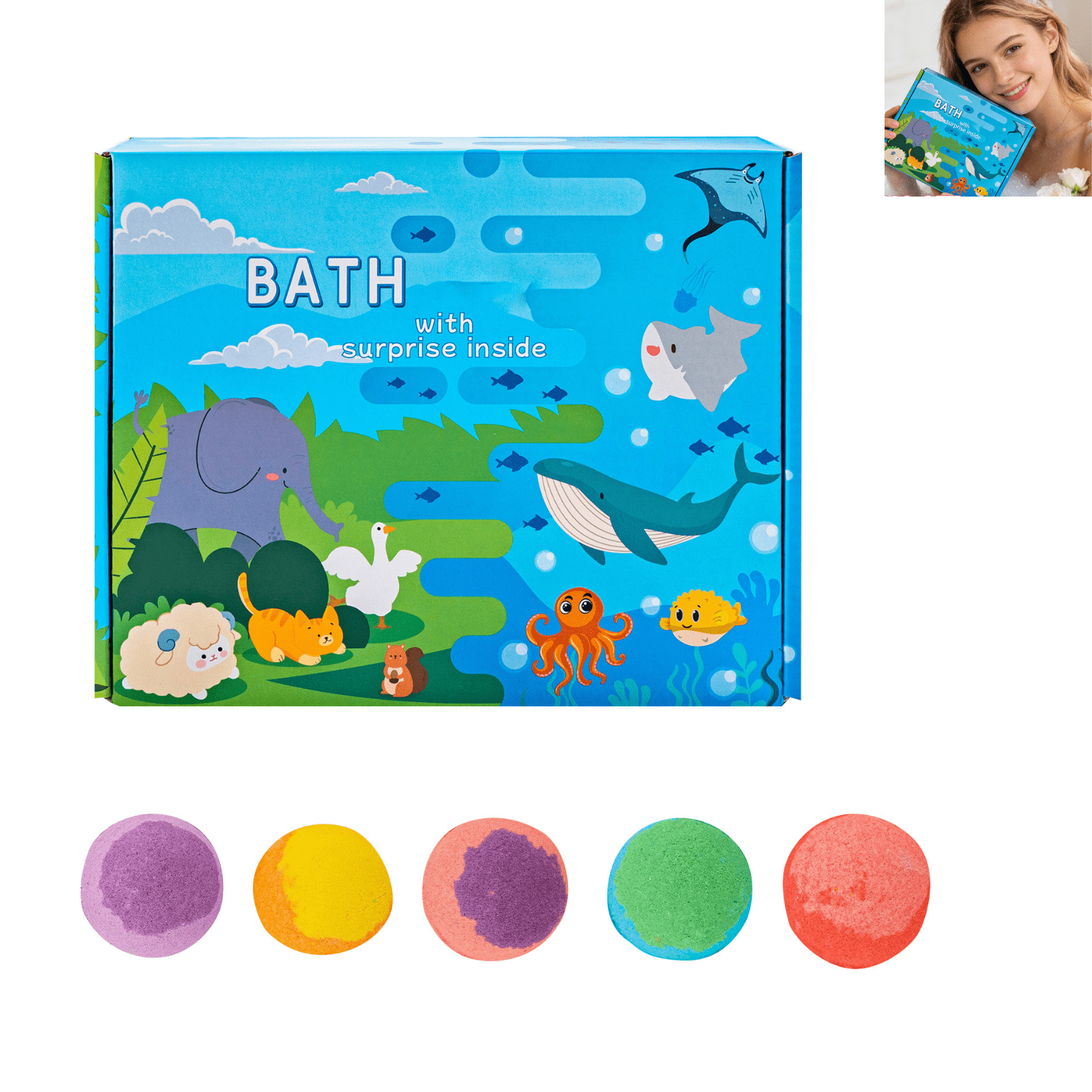 Bath bomb for Kids with Surprise Toys Inside, 20 Pcs Bath bomb, Easter Basket Stuffers, Easter Gifts for Kids, Bubbles for Kids, Bath Toys for Kids