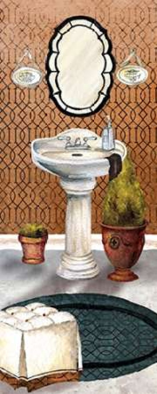 Bath in Teal II Canvas Art - Elizabeth Medley (10 x 20)
