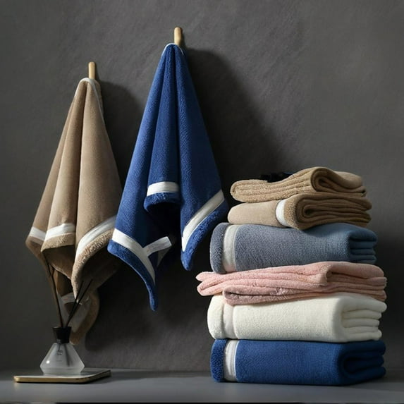 Bath towels,Hand Towels For Bathroom Cotton Thick Soft Absorbent Towel Household Wash Face Gift Towel Face Towels for Bathroom Decorative Home Daily Use 31.5x15.75 inch