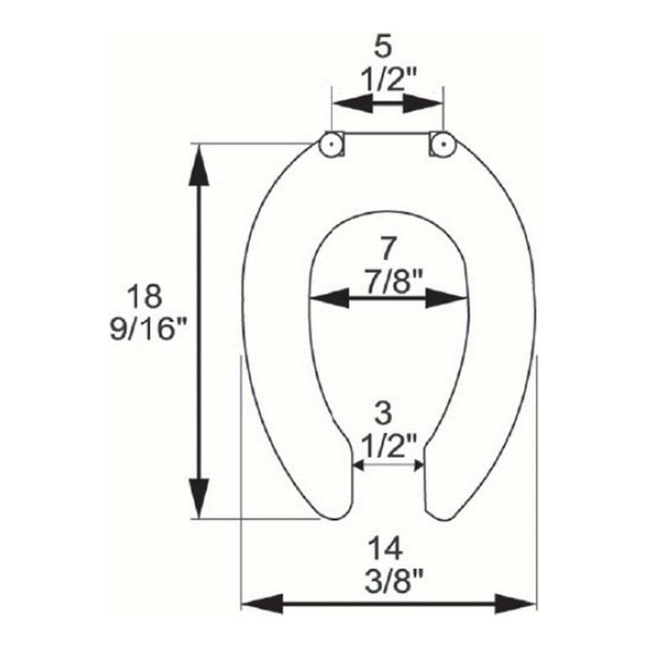 BathDecor Commercial Quality Elongated Toilet Seat Open Front without a