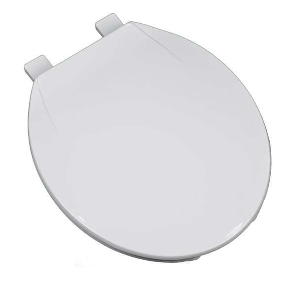 BathDecor Deluxe Plastic Round Front Contemporary Design Toilet Seat with an Open Front and adjustable hinge, White