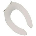 thumbnail image 1 of BathDecor Slow Close Commercial Quality Elongated Toilet Seat with an Open Front without a Cover and Stainless Steel Hinge Post and Check Hinge - Stops at 11 degrees past 90 degrees, White, 1 of 4