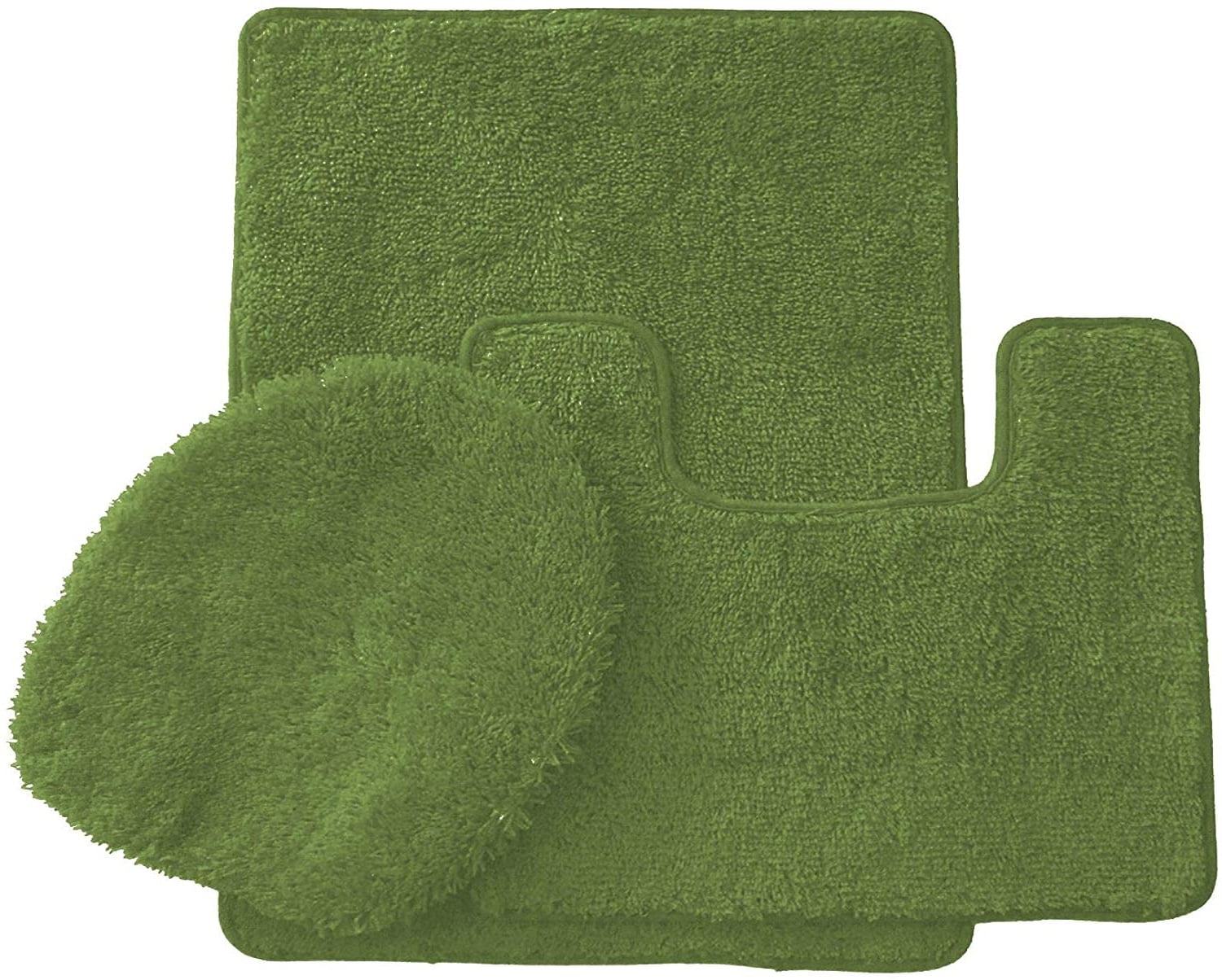 BathEssentials 3 Piece Bath Rug Set: 1 Bath Rug (18" x 30"), 1 Contour Mat (18" x 18") and 1 ...