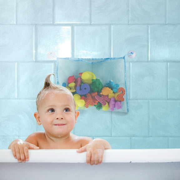 BathMate Bath Toy Organizer 2 PK - Bath Tub Toys Organizer includes Free 2 Extra Strong Suction Cups - Large Storage Bag for Toys Also Use as a Shower Caddy! 