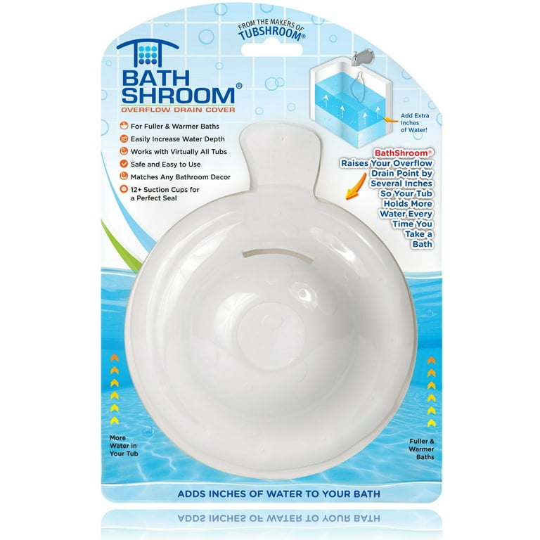 BathShroom (White) Overflow Drain Cover for Fuller Baths