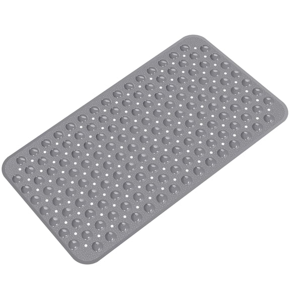 GPED BathTub Mat, Non-Slip Bath Mat, Machine Washable Shower Mat for Bathtub Floor Liner Mats with Suction Cups and Drain Holes, Clean and Soft on Feet, 27.6x15 Inch for Bathroom Floor, Gray